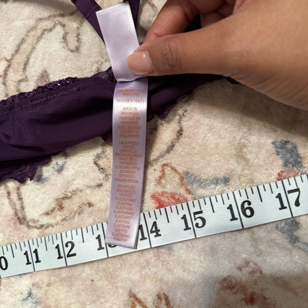 Savage‎ x fenty Romantic Corded Lace Front-Closure Push-Up Racer Back Bra sz 36B - Picture 4 of 7